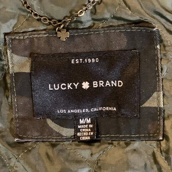 Lucky Brand Women's Camouflage‎ ZIp Snap Military Hooded Utility Jacket Size M - Picture 6 of 12